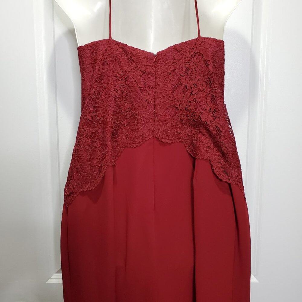 After Six Lace Bodice Matte Chiffon Full Length Bridesmaid Formal Dress 14 - Picture 8 of 12